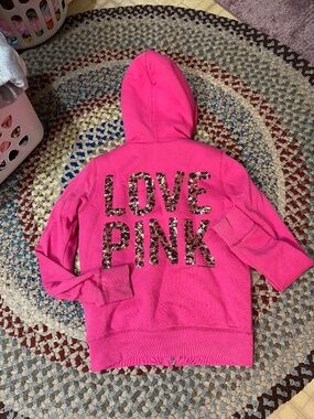 Vs pink vintage fur hoodie